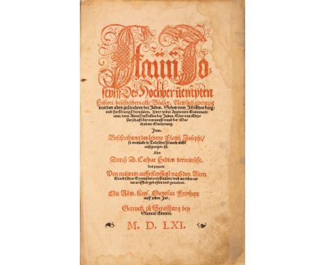 Josephus, Flavius: Alle Bücher ... von den alten Geschichten der Juden. Durch D. Caspar Hedion verteütscht ... und an vilen o