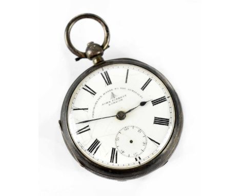 John Forrest, London, Chronometer Maker to the Admiralty; an Edwardian hallmarked silver key wind fusee pocket watch, Birming