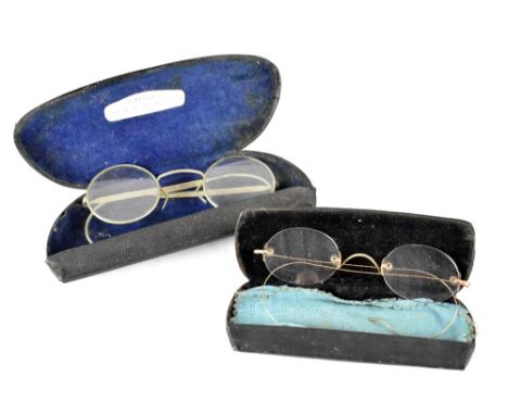 Two cased pairs of vintage spectacles (2).
