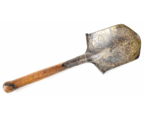 WWI German entrenching tool, 1915 (dated), partial marker's mark.