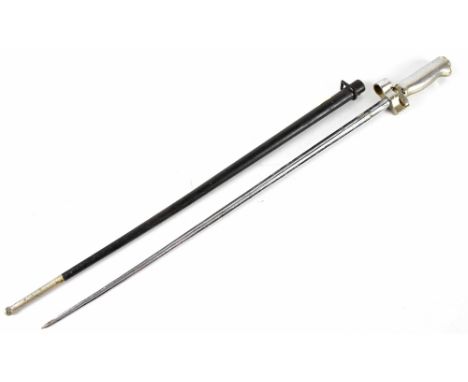 A French épée bayonet and scabbard. 