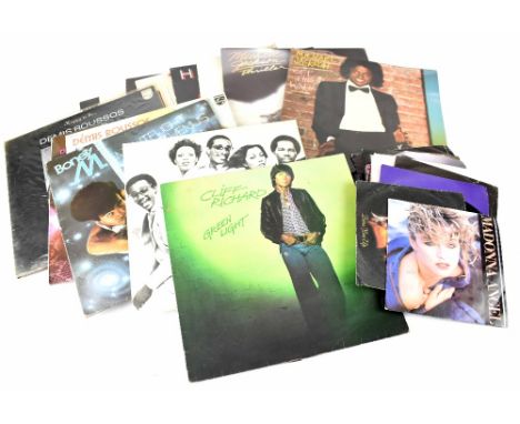 A quantity of LPs and singles to include Madonna, Michael Jackson, Cliff Richard, Bonnie Tyler, Wham!, Europe, Elvis, Diana R