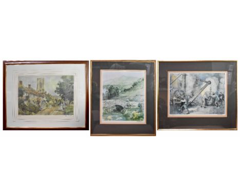 Eric Richard Sturgeon (1920-1999); a limited edition signed print, 'St Andrews' 150/850, 32 x 46cm, five signed prints, 'The 