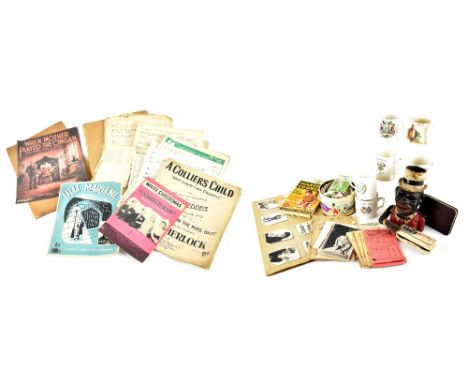 A quantity of ephemera, mainly relating to WWII to include Discharge Papers, Ration Books, cards, etc, a vintage Quality Stre