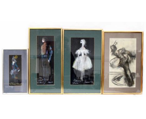 PETER FARMER (British, 20th century); pastel costume designs for A Midsummer Night' Dream, 'Titania', 'Oberon', each 40 x 20c