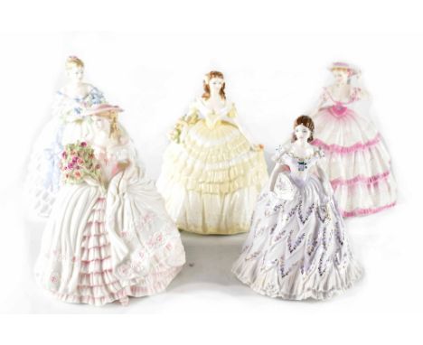 Four large Coalport limited edition figures from the 'Four Flowers' collection to include 'Carnation', 'Lily', 'Iris' and 'Ro