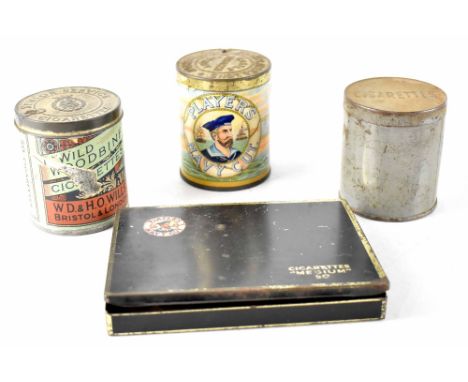 Vintage Players Navy Cut Medium Tobacco in original unopened tin, also three empty vintage cigarette tins (4).