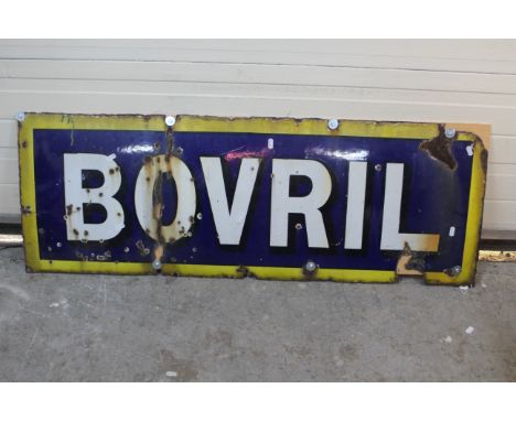 Advertising - An early 20th century enamel sign for Bovril, approximately 43 cm x 122 cm.