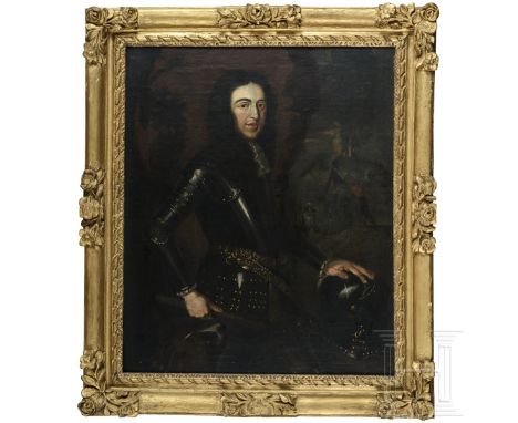 Portrait Wilhelms III. Prinz von Oranien (1650 - 1702)  Öl auf Leinwand, doubliert. Kniestück des Statthalters der Niederland