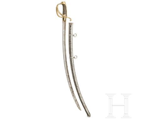 Säbel M an XI für einen Offizier der leichten Kavallerie, Klingenthal, 1810  Leicht gekrümmte Klinge à la Montmorency, im unt