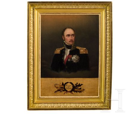 Johann Heinrich Richter (1803 - 1845) - Portraitgemälde von Eugène de Beauharnais  Öl auf Leinwand, rechts unten signiert "Ri