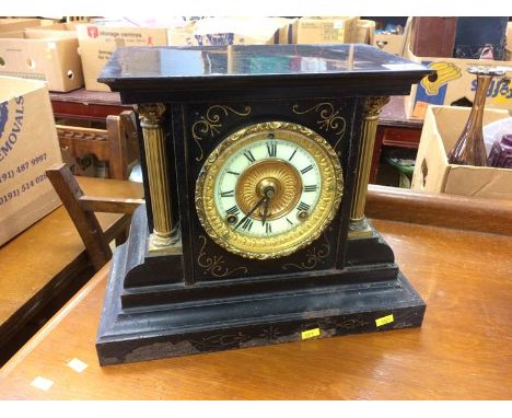 A slate mantle clock