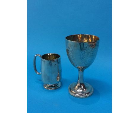 A silver cup and a silver mug, 8.6oz