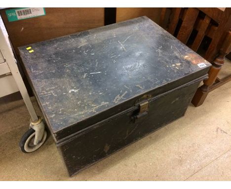 A tin trunk