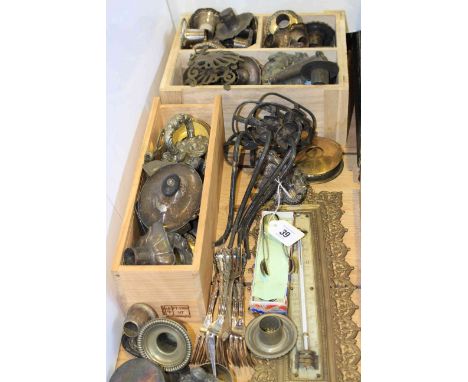 Metal candelabrum parts, thermometer, etc