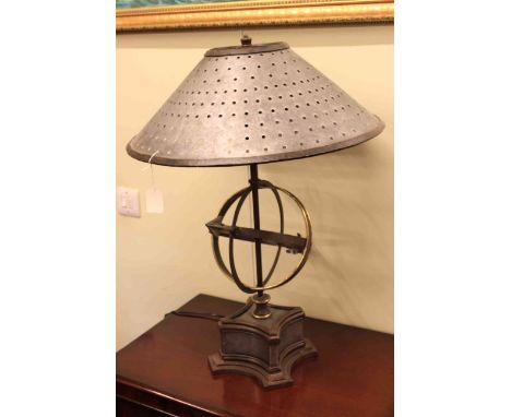 Contemporary metalwork table lamp