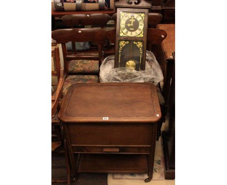 Oak sewing table and wall clock (2)