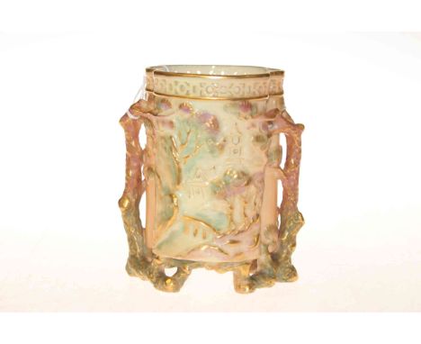 Royal Worcester pierced chinoiserie vase, shape no. 956