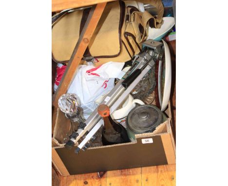 Box with decanter, camera equipment, etc