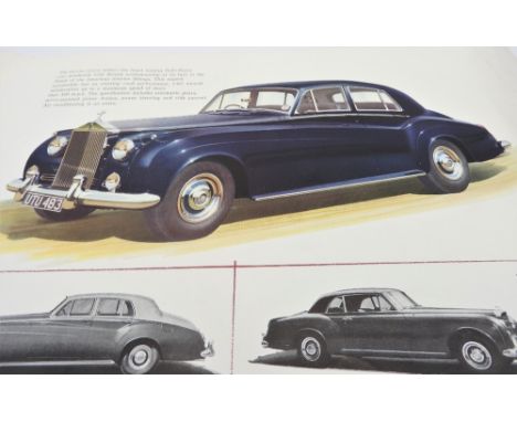 A SELECTION OF ROLLS-ROYCE AND BENTLEY BROCHURES  15 items in total.  Company brochure of the late 1950s, Silver Shadow, Corn