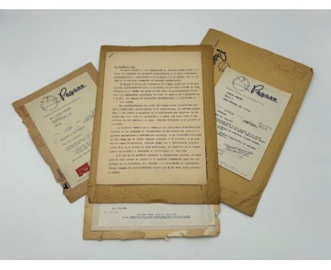 PERIOD PEGASO CARS FACTORY PR MATERIAL  Comprising:  - A letter dated November 1954 and addressed to a Mr. "Garlan" Cummins. 
