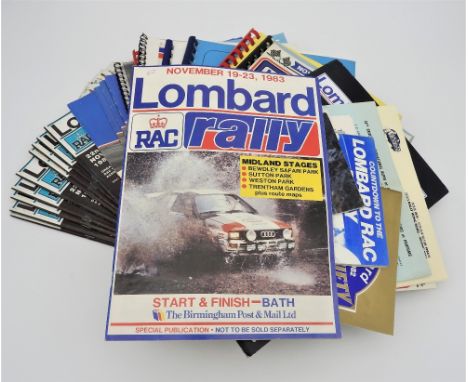 COLLECTION OF RALLY PROGRAMS AND OTHER RALLYING EPHEMERA  Containing:  - Book of regulations and programmes for the: Lombard 