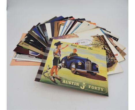 PERIOD AUSTIN BROCHURES FROM THE 1950S TO 1980S  Covering the range of standard production, commercial, sporting and also the