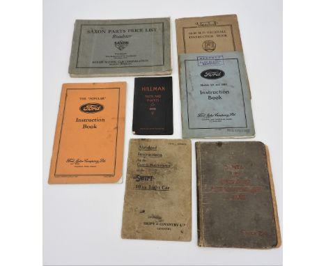 SEVEN PRE- AND EARLY POST-WAR INSTRUCTION BOOKS  SEVEN PRE-WAR INSTRUCTION AND PARTS BOOKS  &nbsp;This Lot comprises of the f