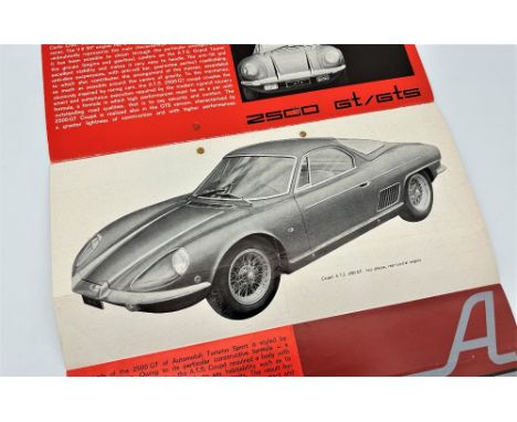 1963 ATS 2500 GT / GTS BROCHURE  Six page brochure to present the ground-breaking ATS 2500 GT / GTS -&nbsp;&nbsp;one of the f