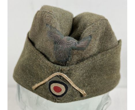 A Re-enactors WW2 German Army side cap. 