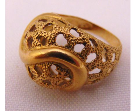 Gold dress ring tested 9ct, approx total weight 6.2g