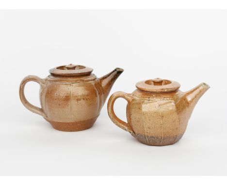 Richard Batterham (1936-2021) a salt-glazed stoneware Melon teapot and cover, covered to the foot with a mottled salt-glaze, 