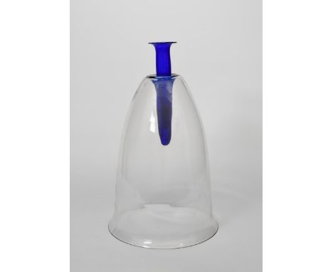 Grande Vase a Daum glass vase designed by Philippe Starck,  from the Folles Collection,  large clear glass vase of bell shape