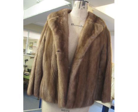 Vintage light brown mink fur jacket with 'Saga Selected Mink from Scandinavia' label.(B.P. 24% incl. VAT)   CONDITION REPORT: