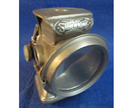 An early 20th Century Joseph Lucas of Birmingham 'Silver King' nickel plated acetylene vehicle lamp. (B.P. 24% incl. VAT)
