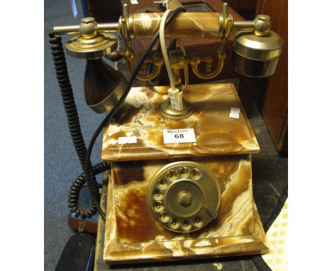 A vintage design onyx and brass telephone. (B.P. 24% incl. VAT)