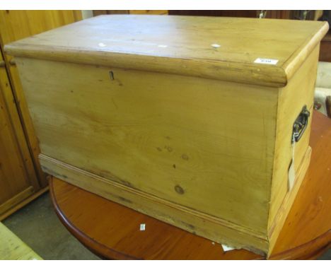 Rustic pine rectangular trunk, fitted candlebox and carrying handles. (B.P. 24% incl. VAT)