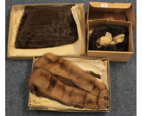 Vintage dark brown mink fur tail hat with Boutique Kates Canada label and receipt from Selfridges dated 1976, together with v
