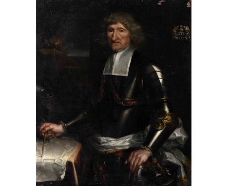 Portrait of an architect OfficErPortrait of an architect OfficEr, oil on canvas, top right corner with coat of arms of Europe
