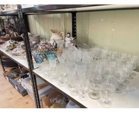 Collection of Spode Imperial, early Victorian pottery, Staffordshire figures, glasswares, etc.