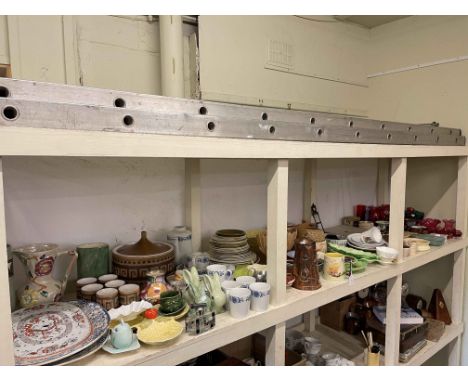 Collection of Sylvac, Carlton Wares, Cranberry glass, Poole, Victorian pottery, Meakin coffee set, copper jug etc.