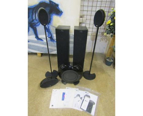 Kef home theatre&nbsp; 3000 series- subwoofer, satellite centre speaker, 2 tall speakers and 2 standing surround speakers&nbs