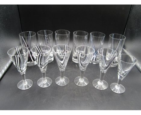 Caithness Crystal set 6 tumblers, 6 stemmed glasses 9one chipped and one smaller than others)