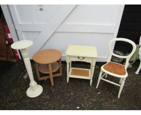 2 Occasional tables, plant stand and chair&nbsp;