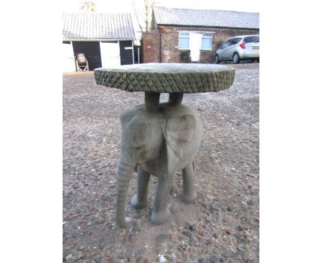 Re-constituted stone elephant pot stand 45cmH top 34x30cm approx