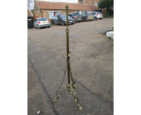 Brass Arts &amp; Crafts style floor lamp (plug removed)&nbsp;