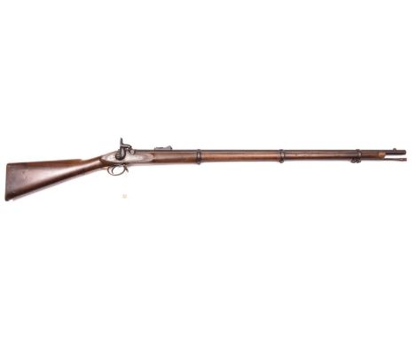 A .577” Volunteer 3 band Enfield percussion rifle by London Armoury Co, barrel 39” with London proofs and “L.A.C” stamp, the 