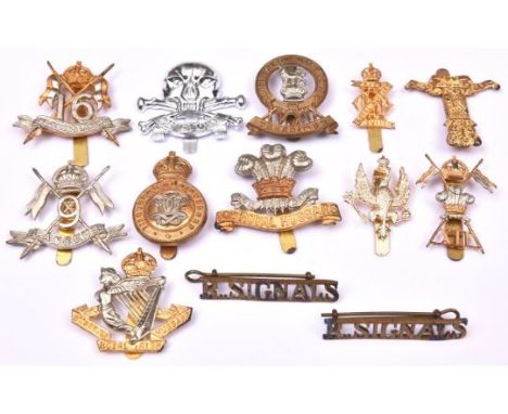 9 immediately post WWII period cavalry cap badges:  7th Hussars, 8th Hussars, 9th Lancers, 10th Hussars, 11th Hussars, 12th L