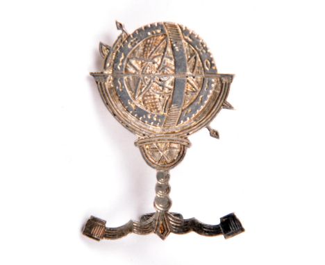 A silver coloured cap badge of Popski’s Private Army,  GC   £50-75. 