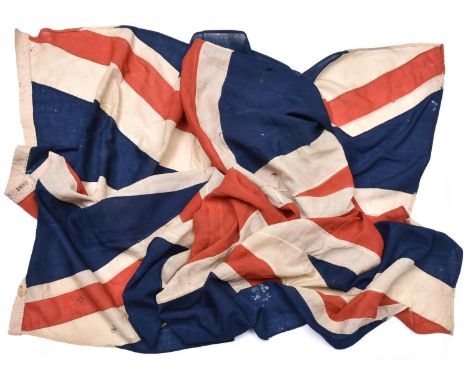 A large Boer War period Union Flag, 138” x 70”, the hoist stamped with broad arrow, “Lane &amp; Neeve, 4 Minories, London E”,